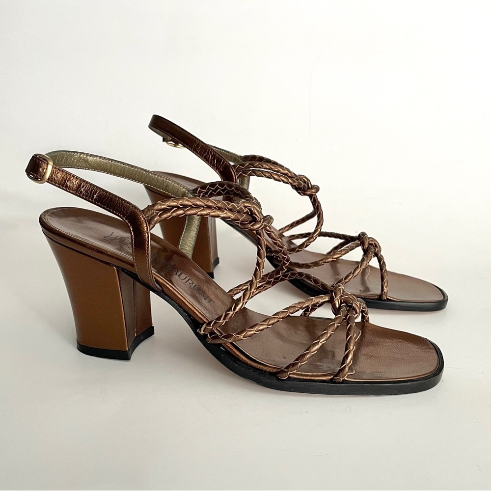 Yves Saint Laurent Brown Strappy Heels - Picture 3 of 10